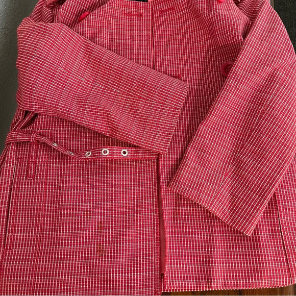 Marc Jacobs Red Tweed Cropped Belted Jacket Sz S - Picture 12 of 12